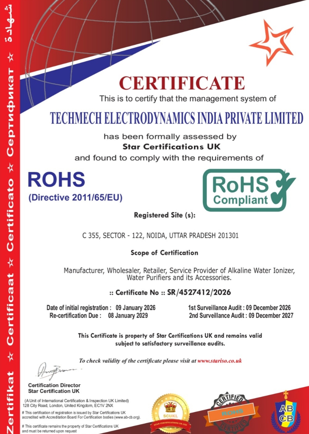 ROHS Certificate